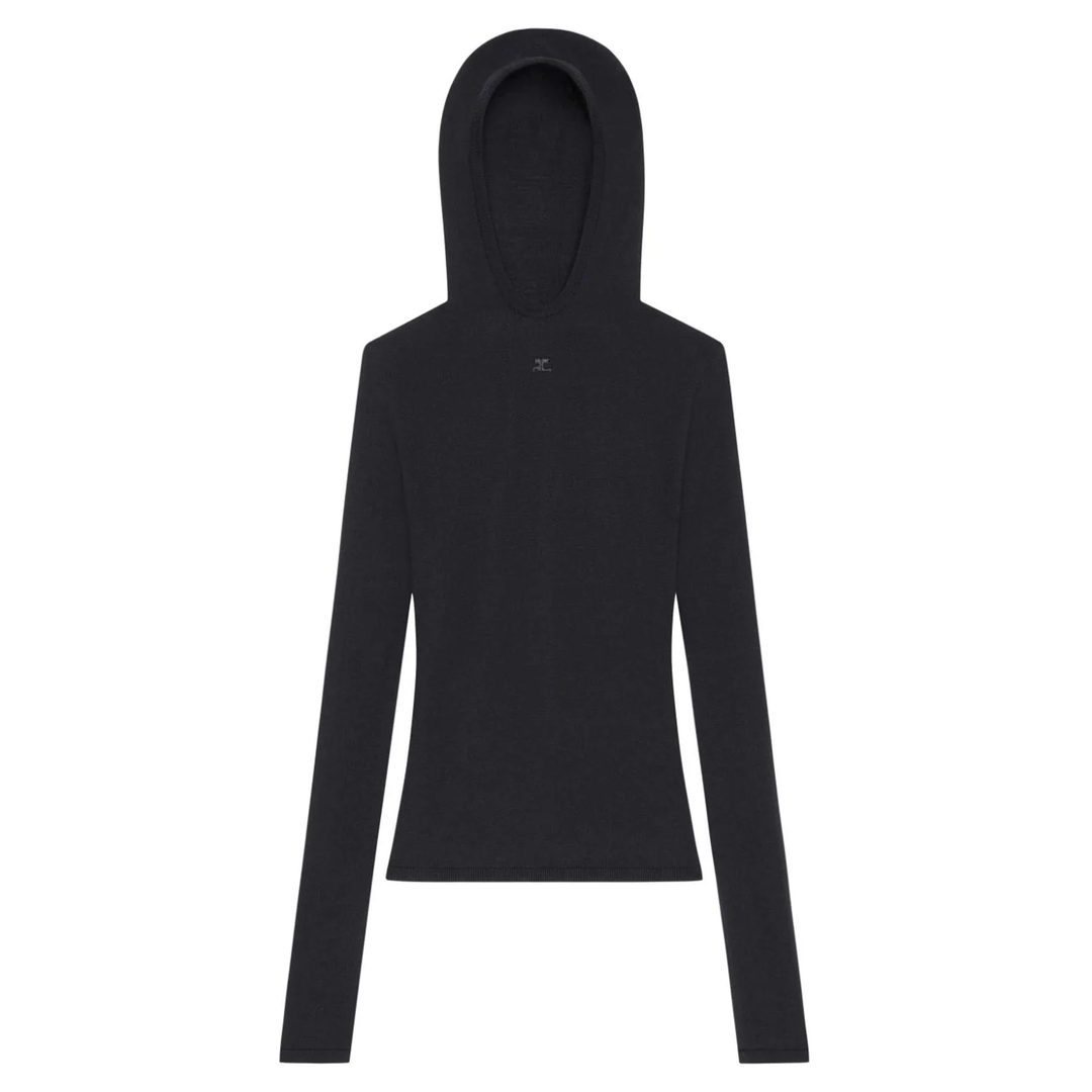 courreges_Knit_2nd_Skin_Hoodie_Black