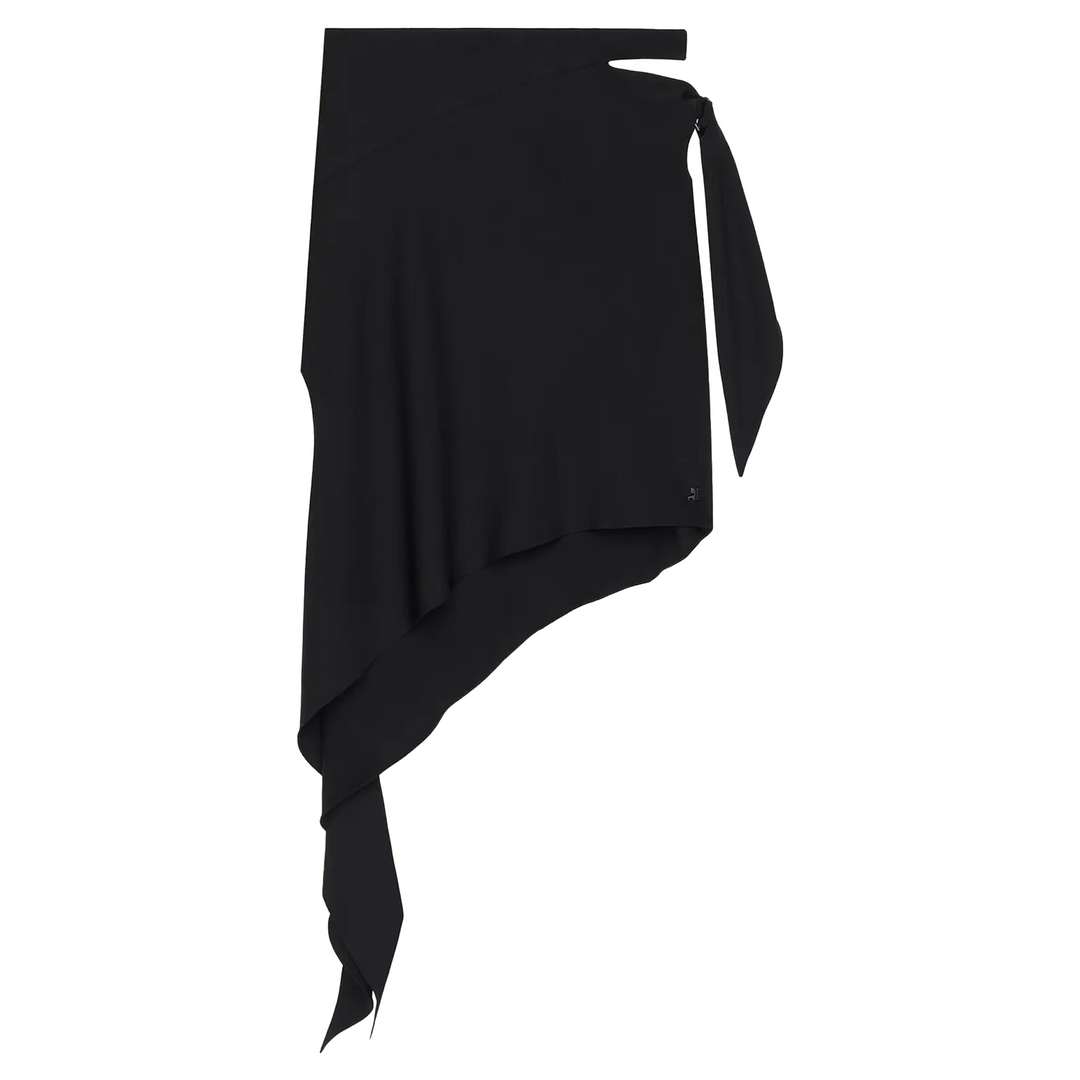 Knot Slash Tech Crepe Mini Skirt