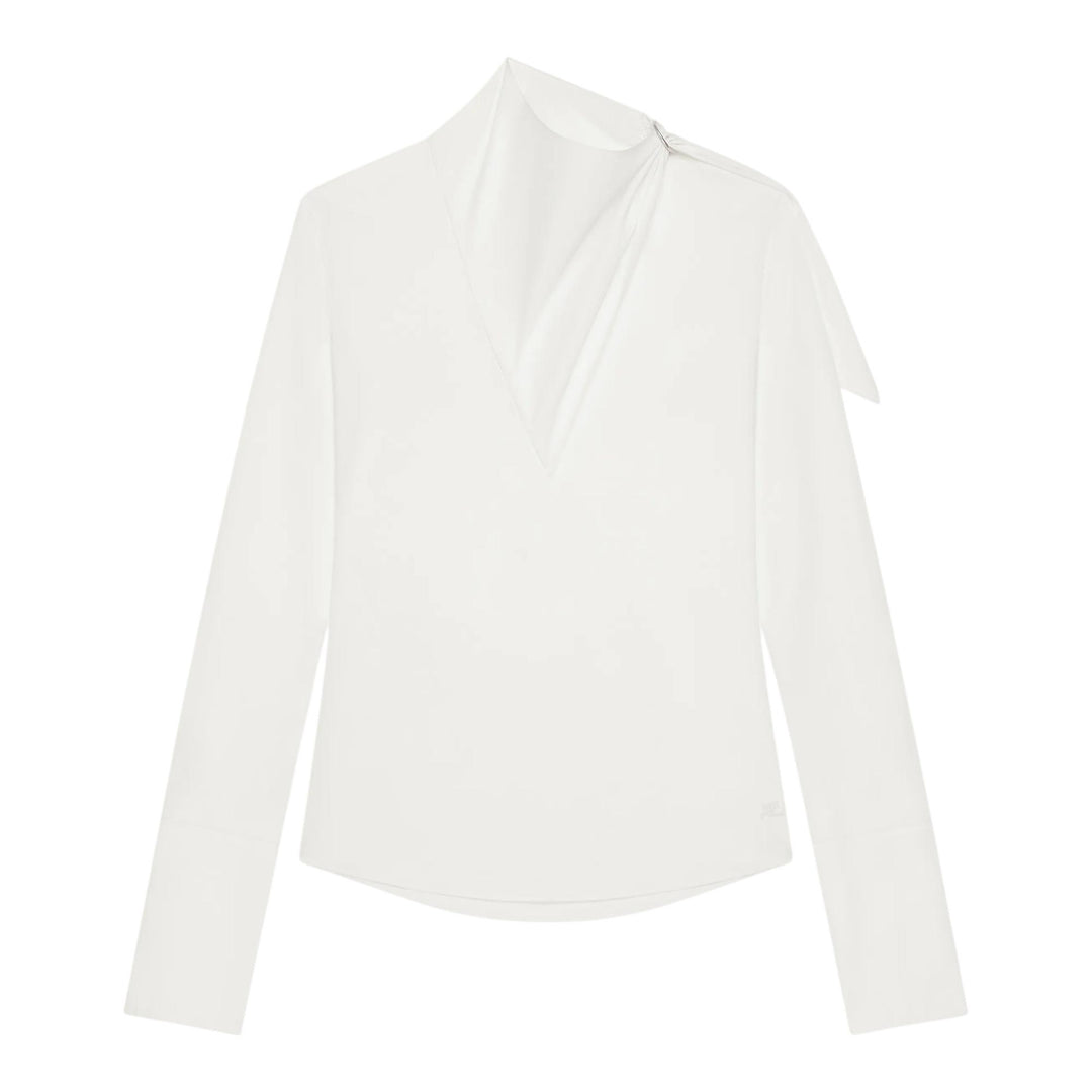 Club21 - courreges - Knotted Poplin Blouse - BLOUSES - White