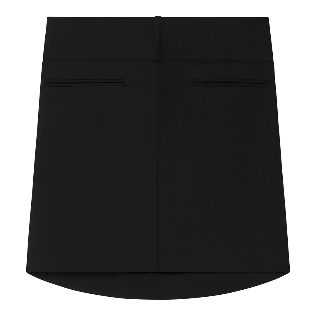 Oblique Draped Polywool Mini Skirt