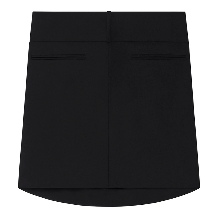Oblique Draped Polywool Mini Skirt