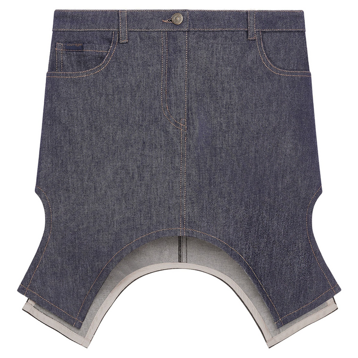 Reversed Denim Mini Skirt