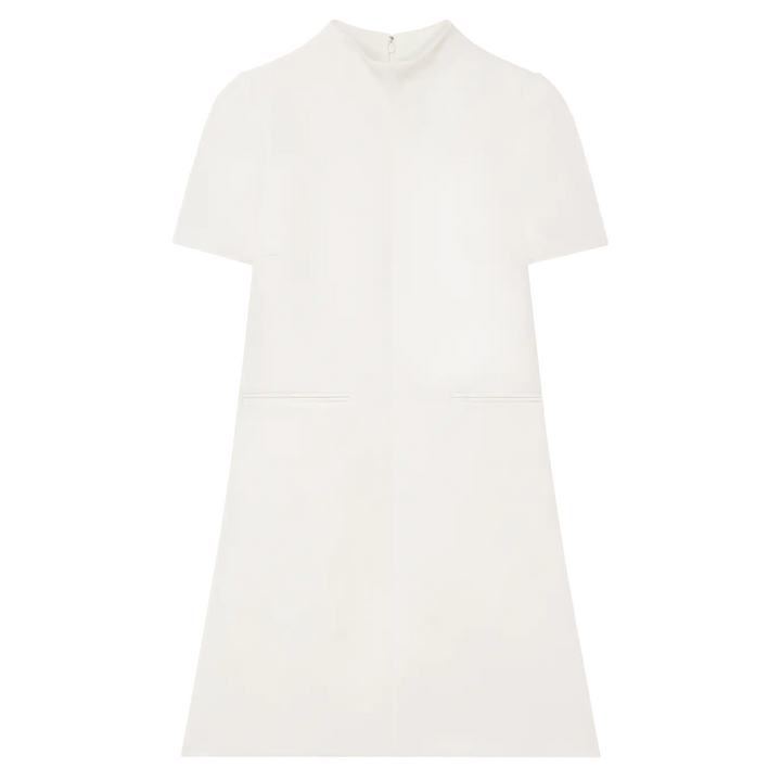 Short Sleeves Twill A-Line Dress