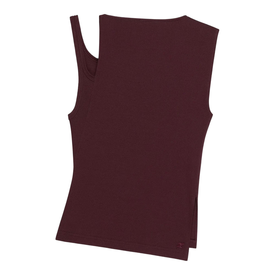 Club21 - courreges - Transverse 90's Rib Top - TANK TOPS - Burgundy