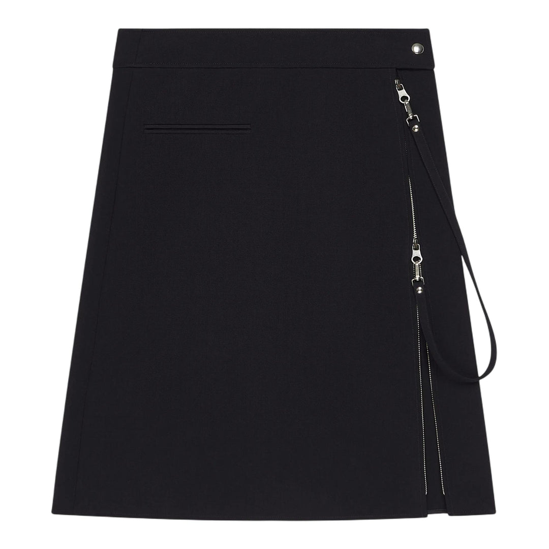 Club21 - courreges - Zipped Heritage Crepe Skirt - SKIRTS - Black