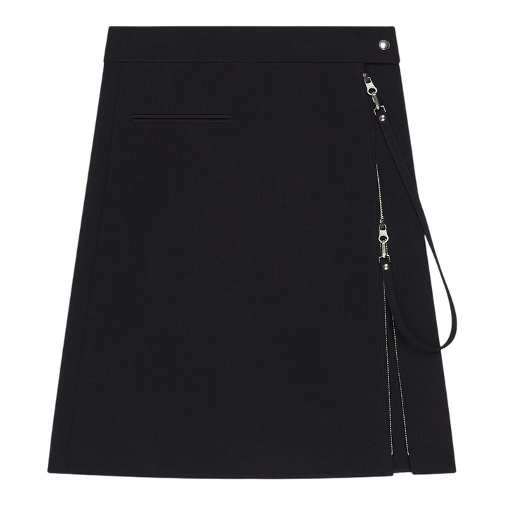 Club21 - courreges - Zipped Heritage Crepe Skirt - SKIRTS - Black