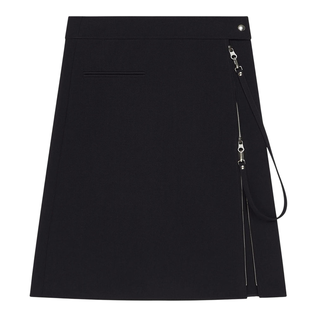 Club21 - courreges - Zipped Heritage Crepe Skirt - SKIRTS - Black