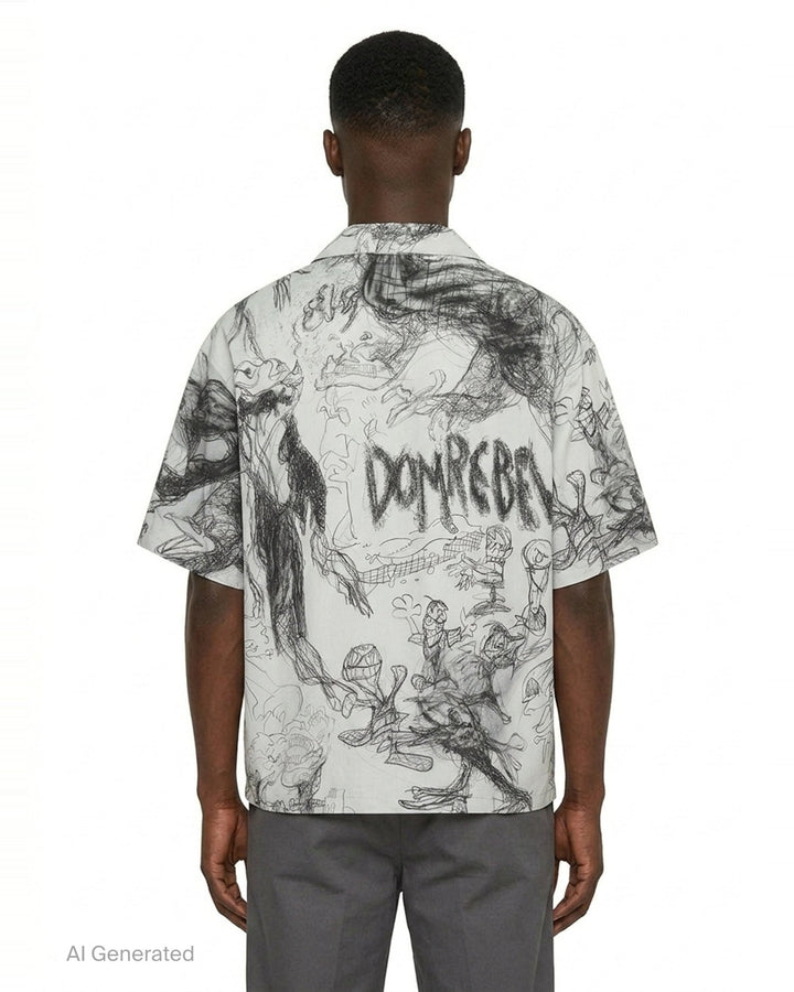 Camp Collar Short Sleeve Shirt | Domrebel | Club21 - back
