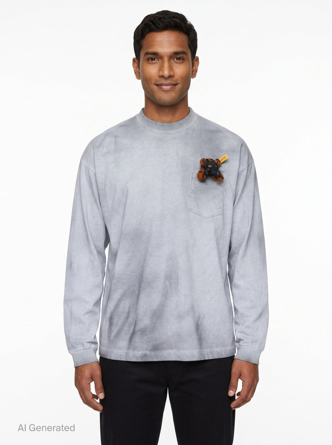 Gas Mask Bear Long Sleeve Tee | doublet | Club21 - front