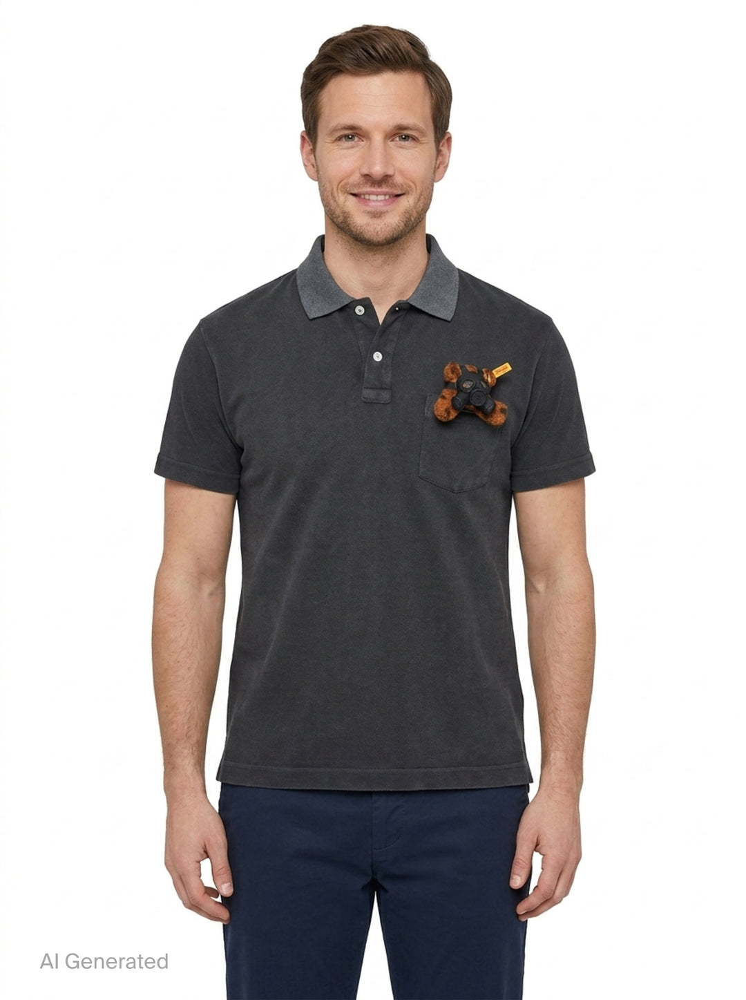 Gas Mask Bear Polo Shirt | doublet | Club21 - front