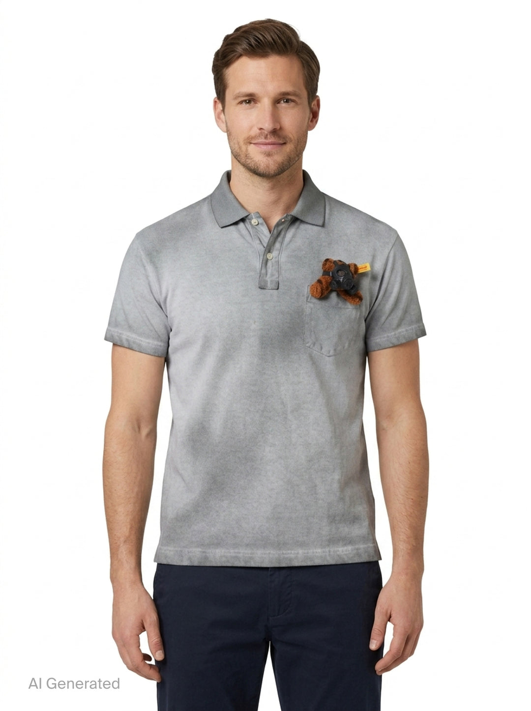 Gas Mask Bear Polo Shirt | doublet | Club21 - front
