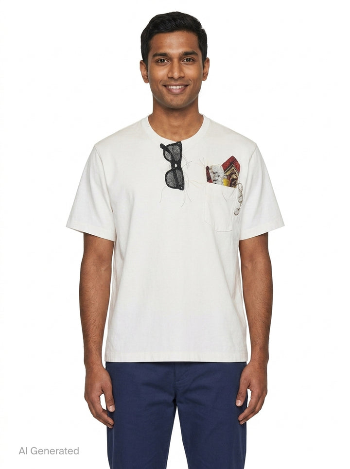 Trompe L'Oeil Embroidery Tee | doublet | Club21 - front