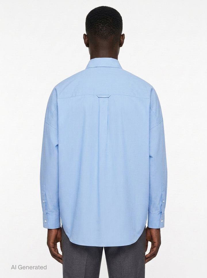 Trompe L'Oeil Tie Embroidery Long Sleeve Shirt | doublet | Club21 - back
