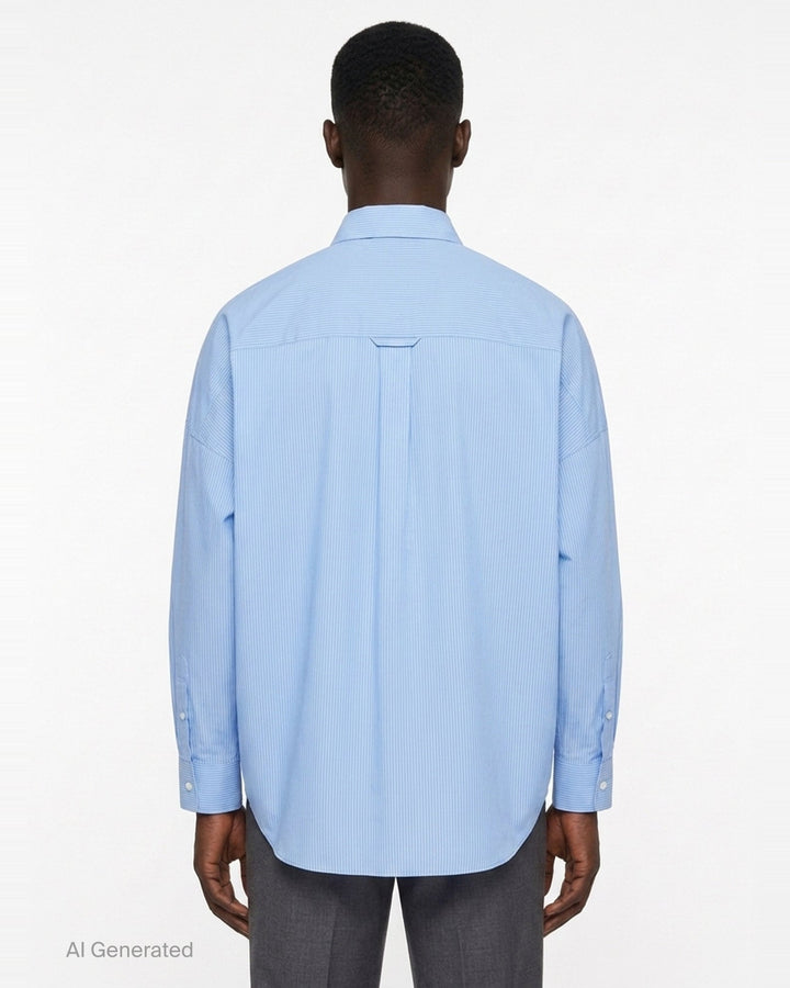 Trompe L'Oeil Tie Embroidery Long Sleeve Shirt | doublet | Club21 - back