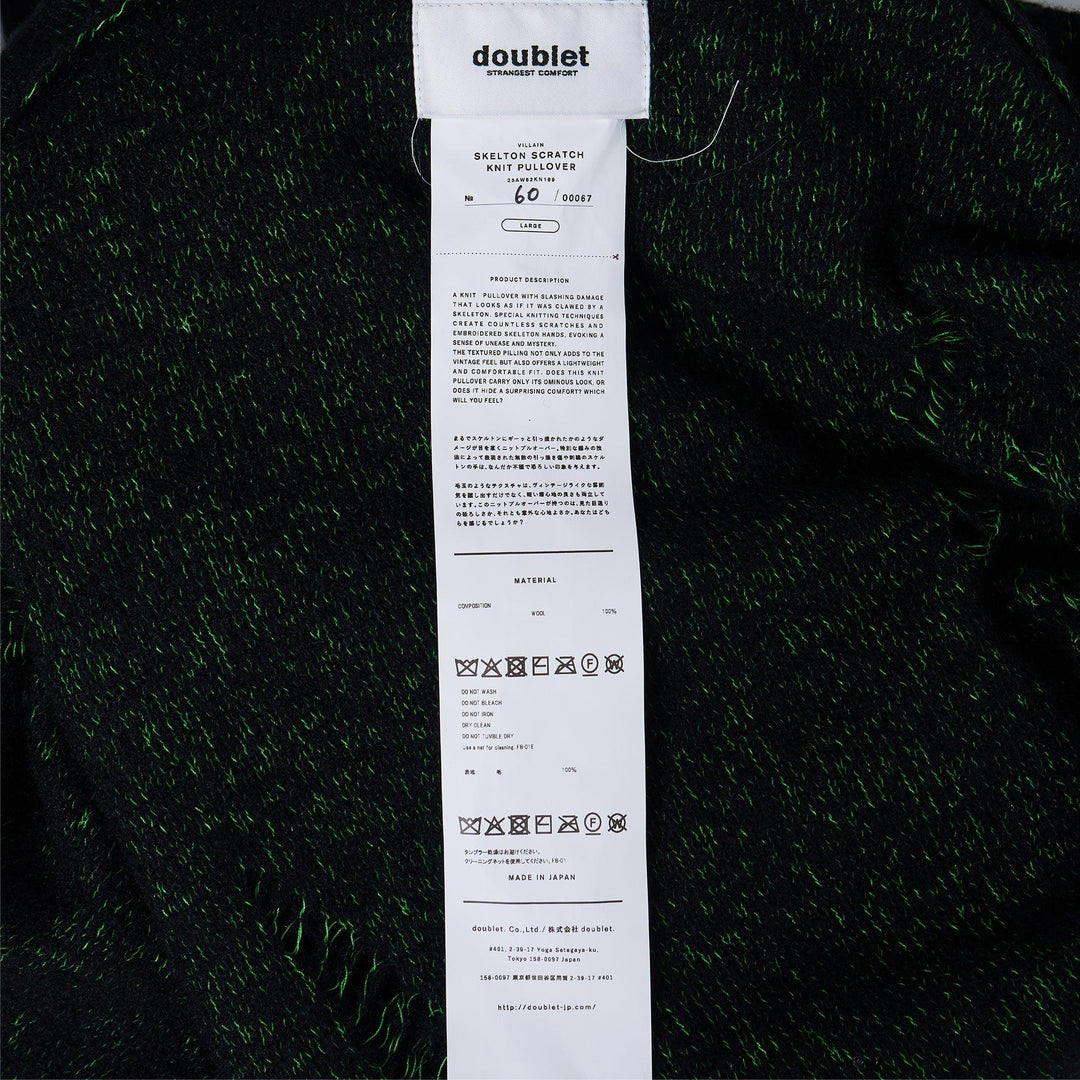 Club21 - doublet - Skelton Scratch Knit Pullover - KNIT TOPS - Black