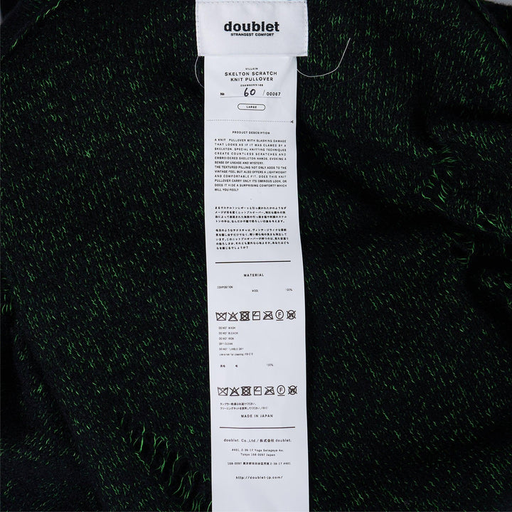 Club21 - doublet - Skelton Scratch Knit Pullover - KNIT TOPS - Black
