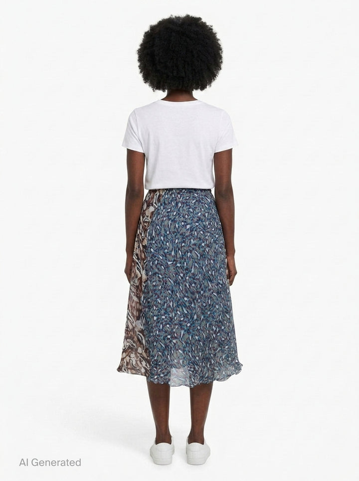 Bias Cut Abstract Print Skirt | Dries Van Noten | Club21 - back