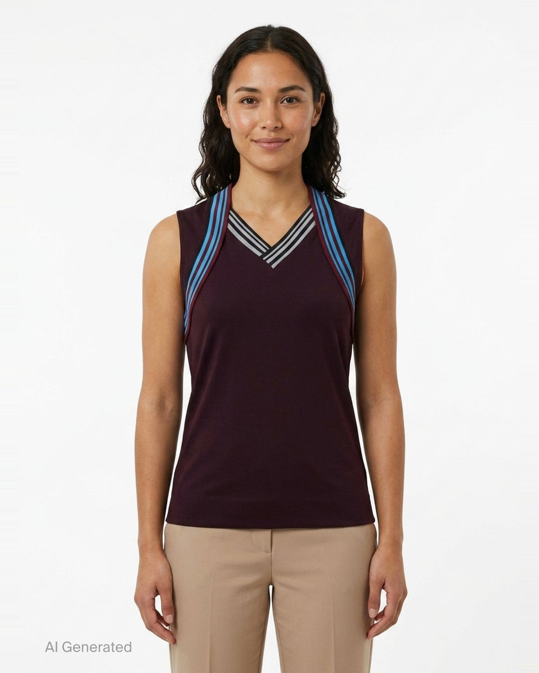 Contrast Stripe Heart Neck Tank | Dries Van Noten | Club21 - front