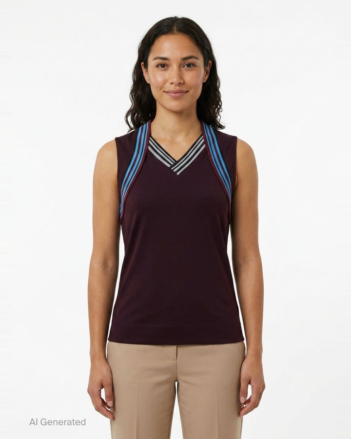 Contrast Stripe Heart Neck Tank | Dries Van Noten | Club21 - front