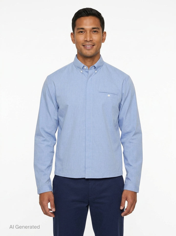 Cropped Boxy Long Sleeve Shirt | Dries Van Noten | Club21 - front
