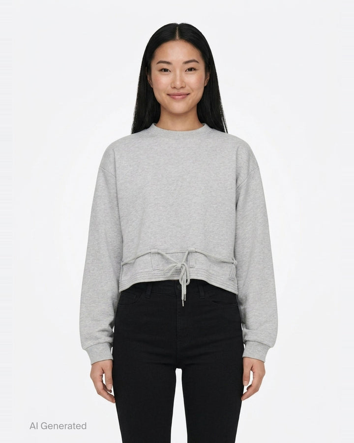 Cropped Sweatshirt With Belt Loops | Dries Van Noten | Club21 - front