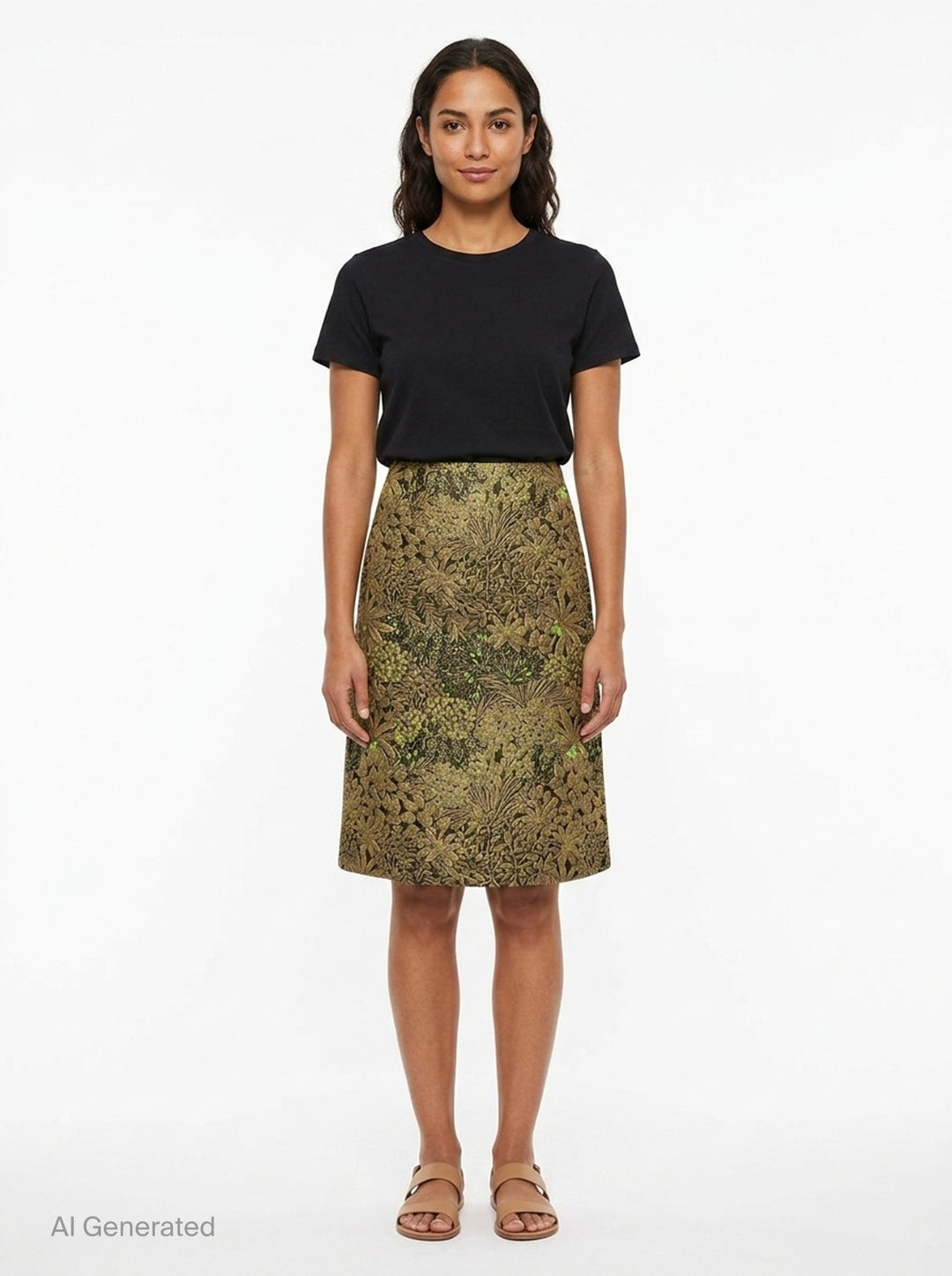 Floral Jacquard A-Line Skirt | Dries Van Noten | Club21 - front