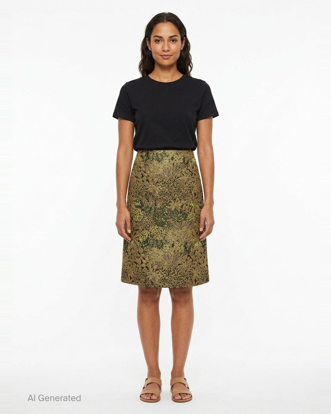 Floral Jacquard A-Line Skirt | Dries Van Noten | Club21 - front