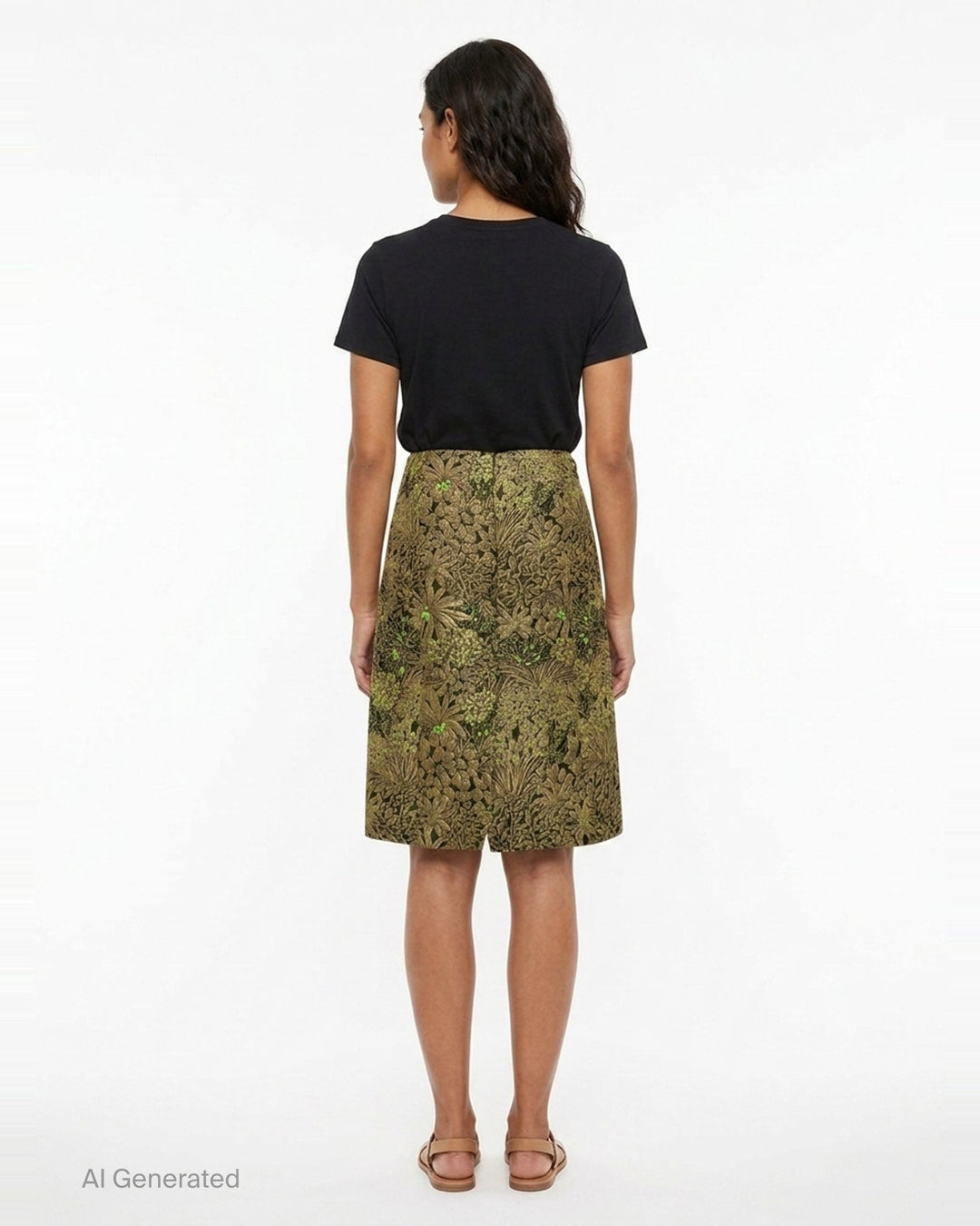 Floral Jacquard A-Line Skirt | Dries Van Noten | Club21 - back