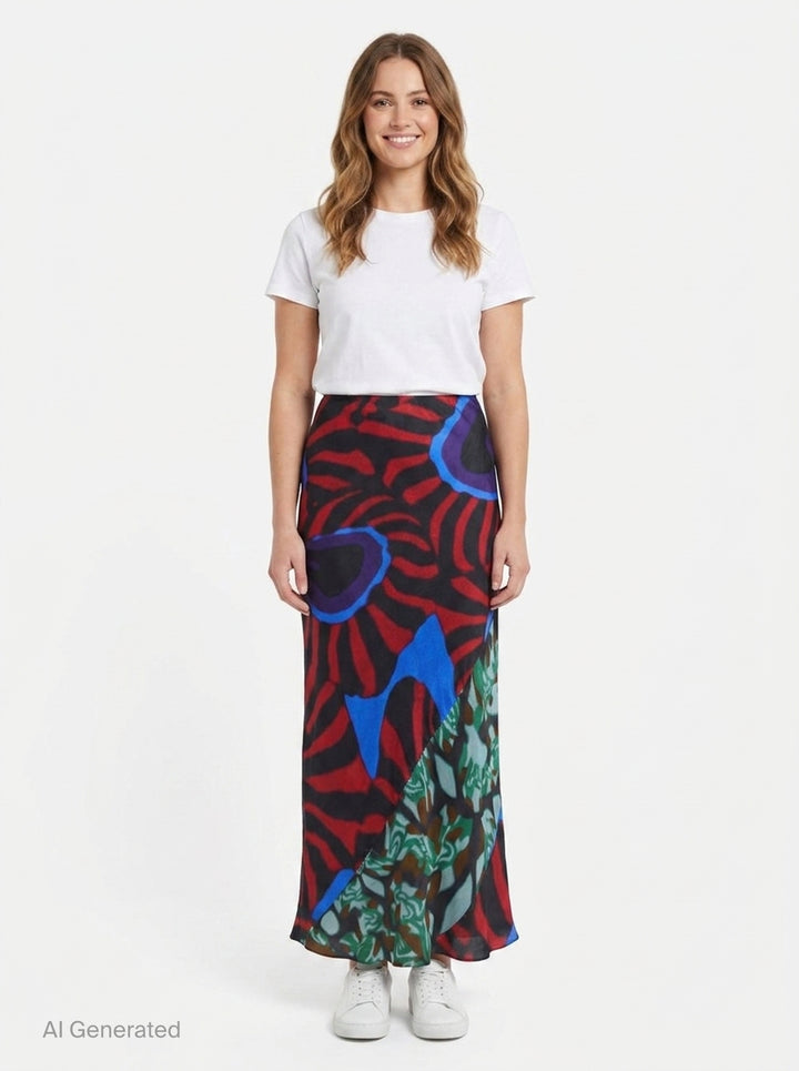 Floral Midi Bias Skirt | Dries Van Noten | Club21 - front
