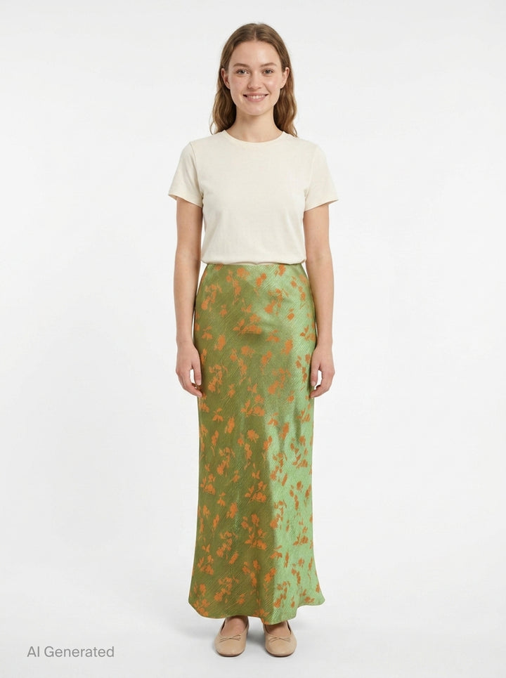 Floral Midi Bias Skirt | Dries Van Noten | Club21 - front
