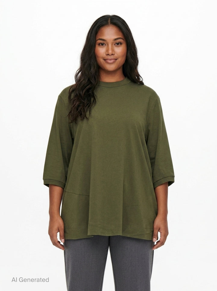 Loose Fit Cropped Sleeve Top | Dries Van Noten | Club21 - front
