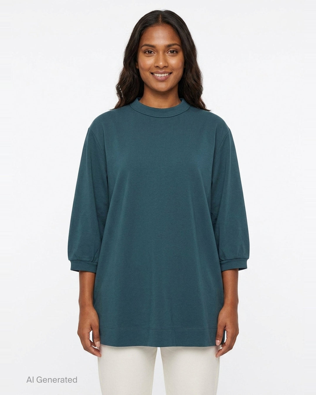 Loose Fit Cropped Sleeve Top | Dries Van Noten | Club21 - front