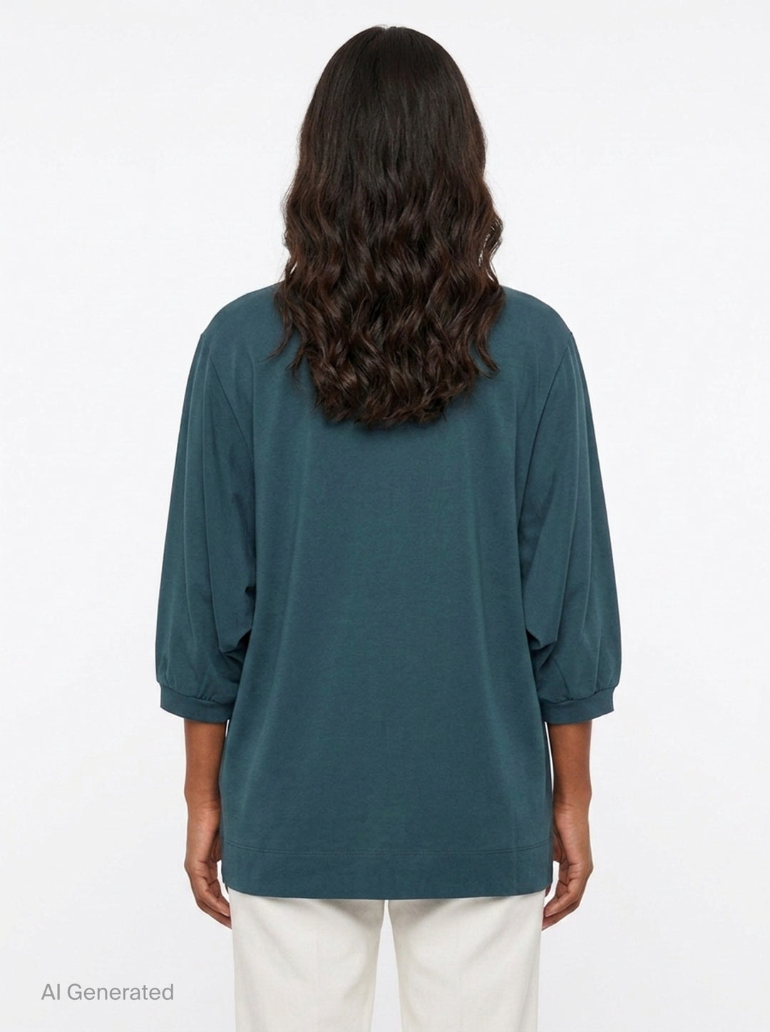 Loose Fit Cropped Sleeve Top | Dries Van Noten | Club21 - back