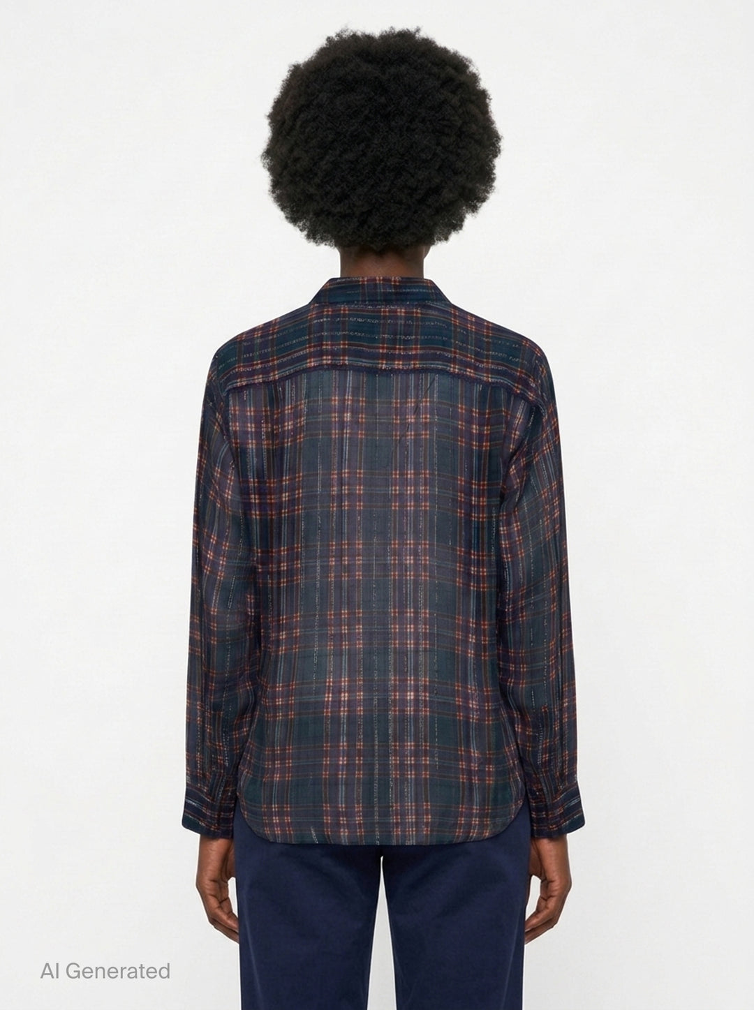 Loose Fit Plaid Button Shirt | Dries Van Noten | Club21 - back