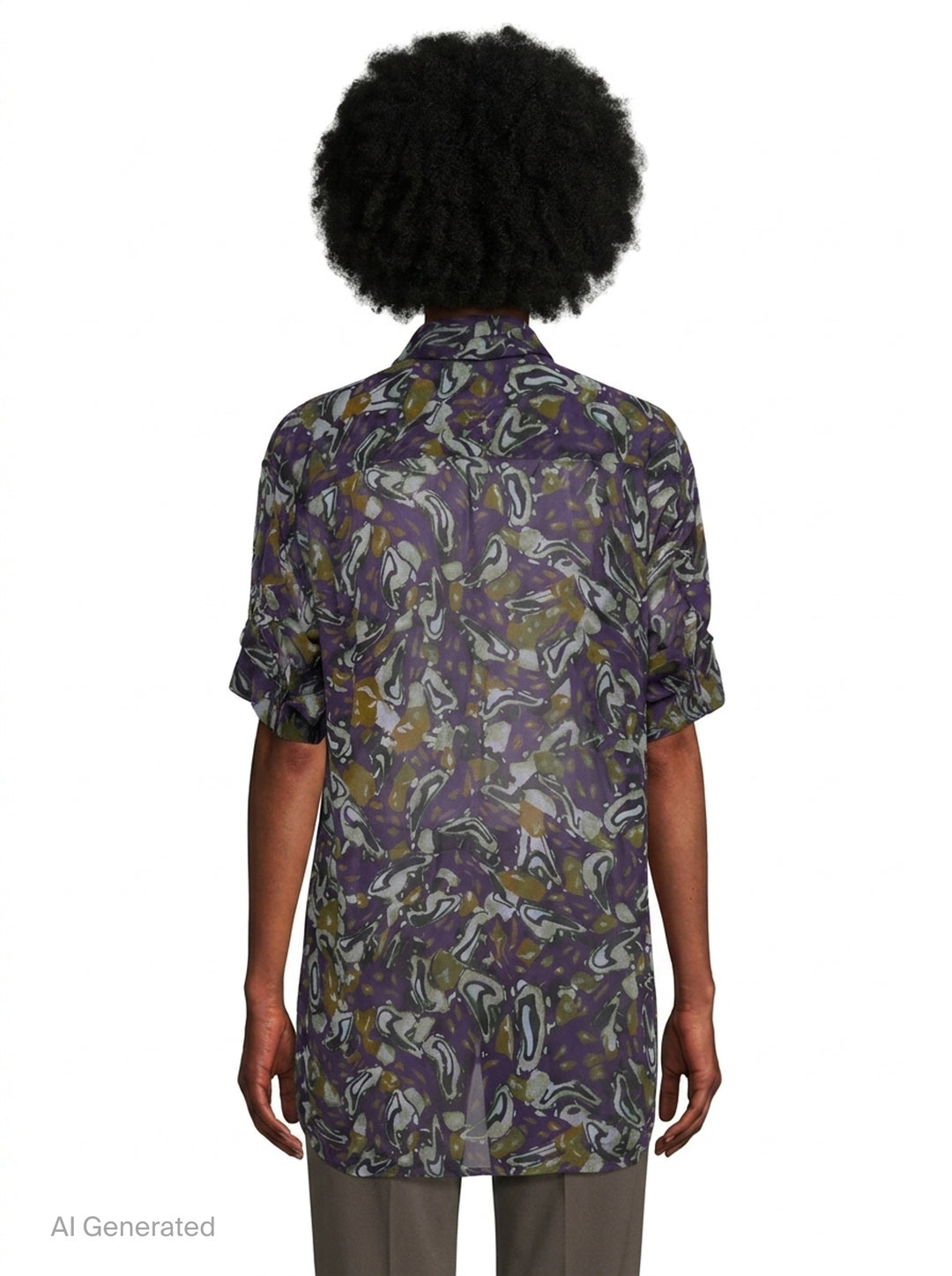 Loose Fit Short Sleeve Blouse | Dries Van Noten | Club21 - back