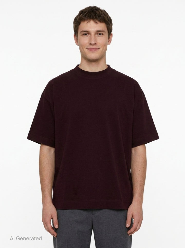 Oversized Mock Neck Tee | Dries Van Noten | Club21 - front
