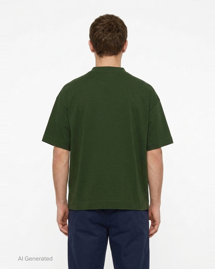 Oversized Mock Neck Tee | Dries Van Noten | Club21 - back