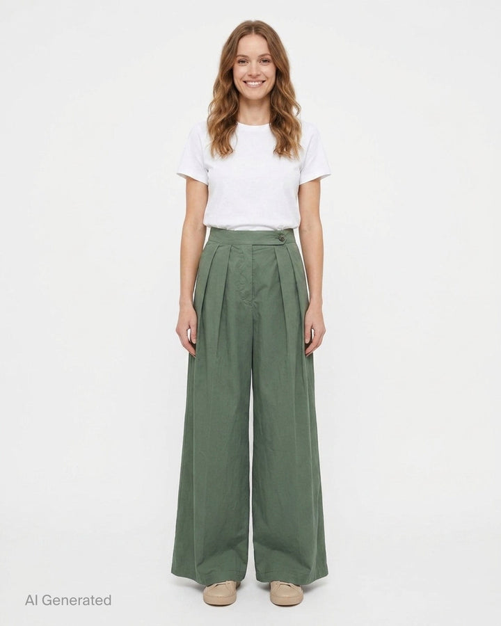Pleated Wide-Leg Trousers | Dries Van Noten | Club21 - front