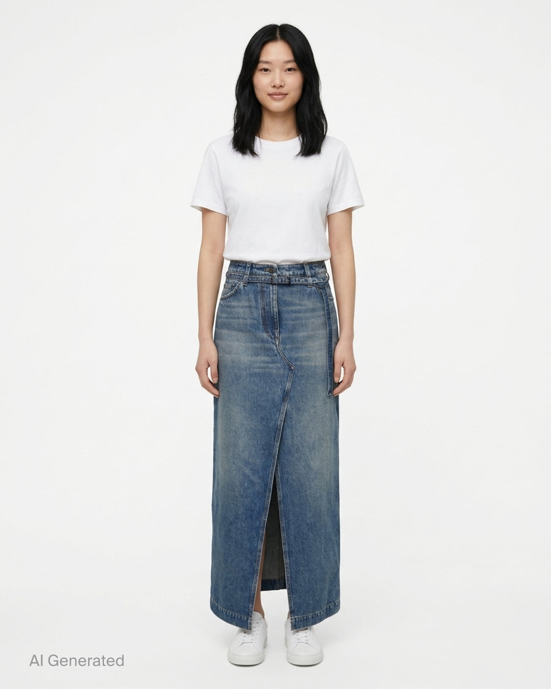Straight Floor-Length Denim Skirt | Dries Van Noten | Club21 - front