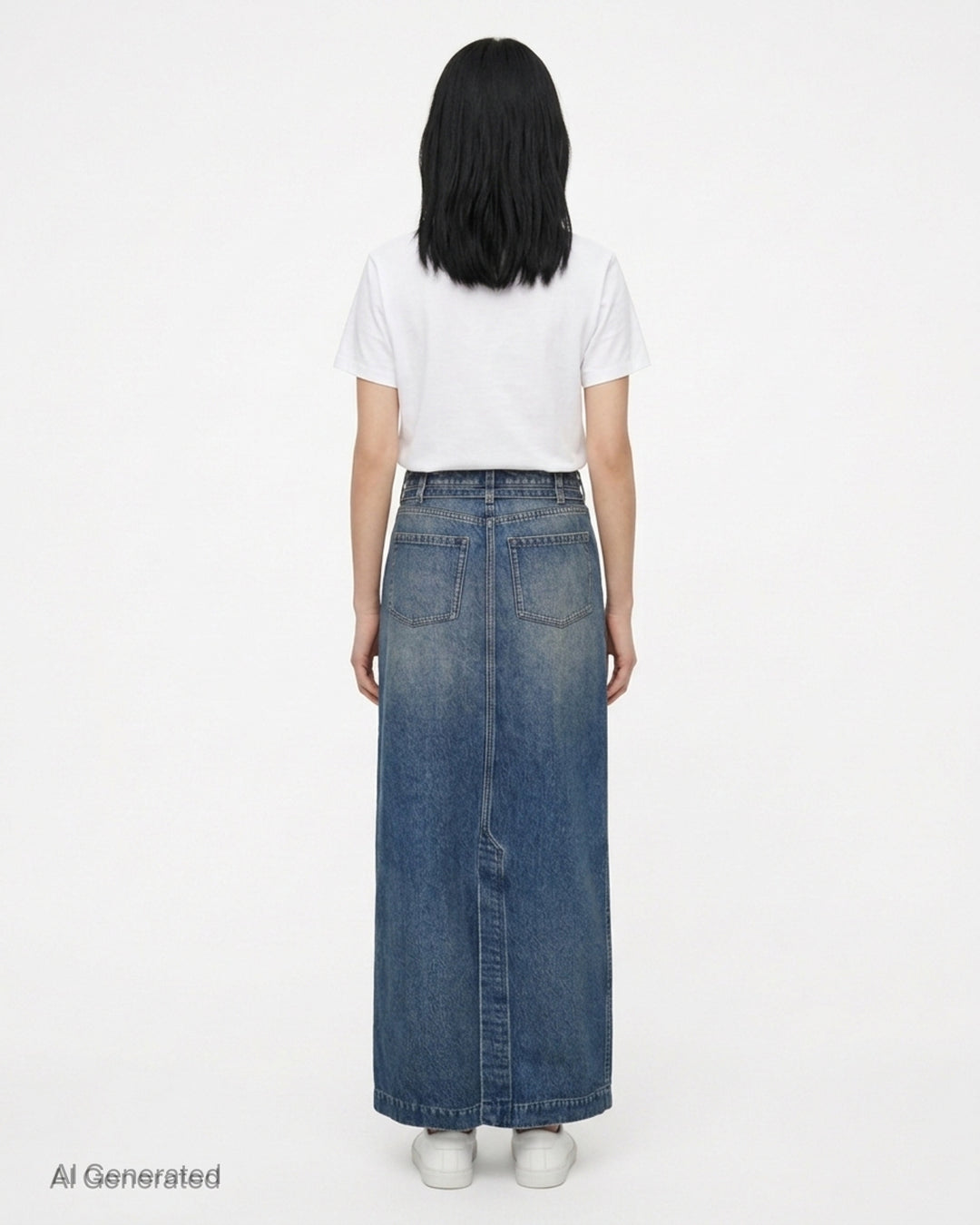 Straight Floor-Length Denim Skirt | Dries Van Noten | Club21 - back