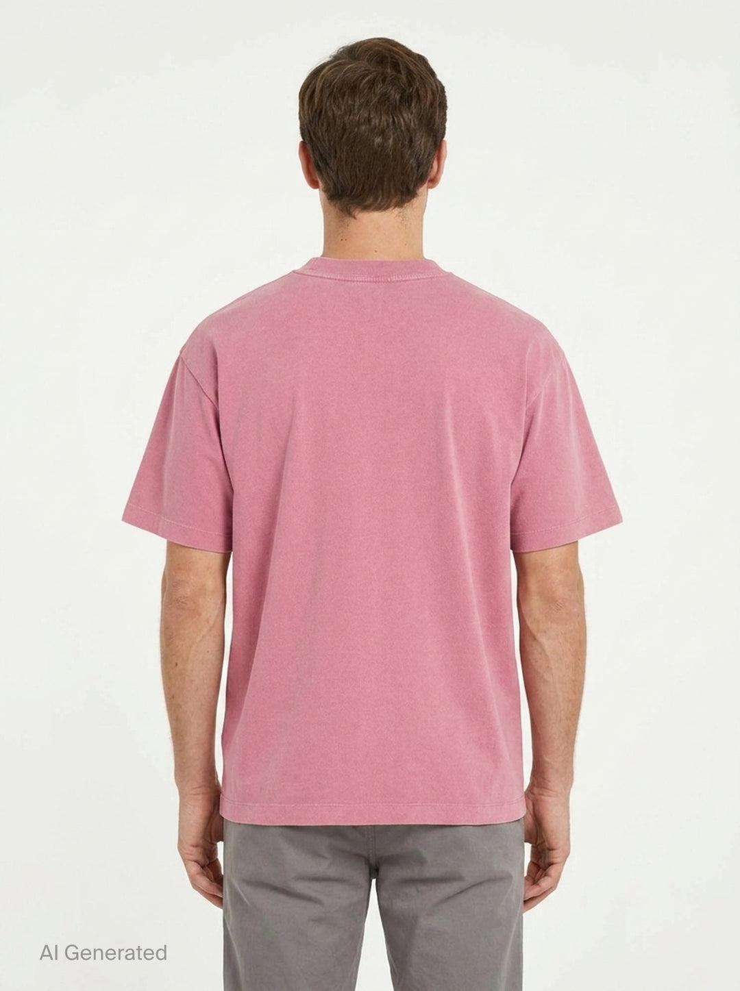Drôle de Monsieur Classic Slogan Tee in washed pink with 'Not From Paris, Madame' chest print and relaxed oversized fit - back