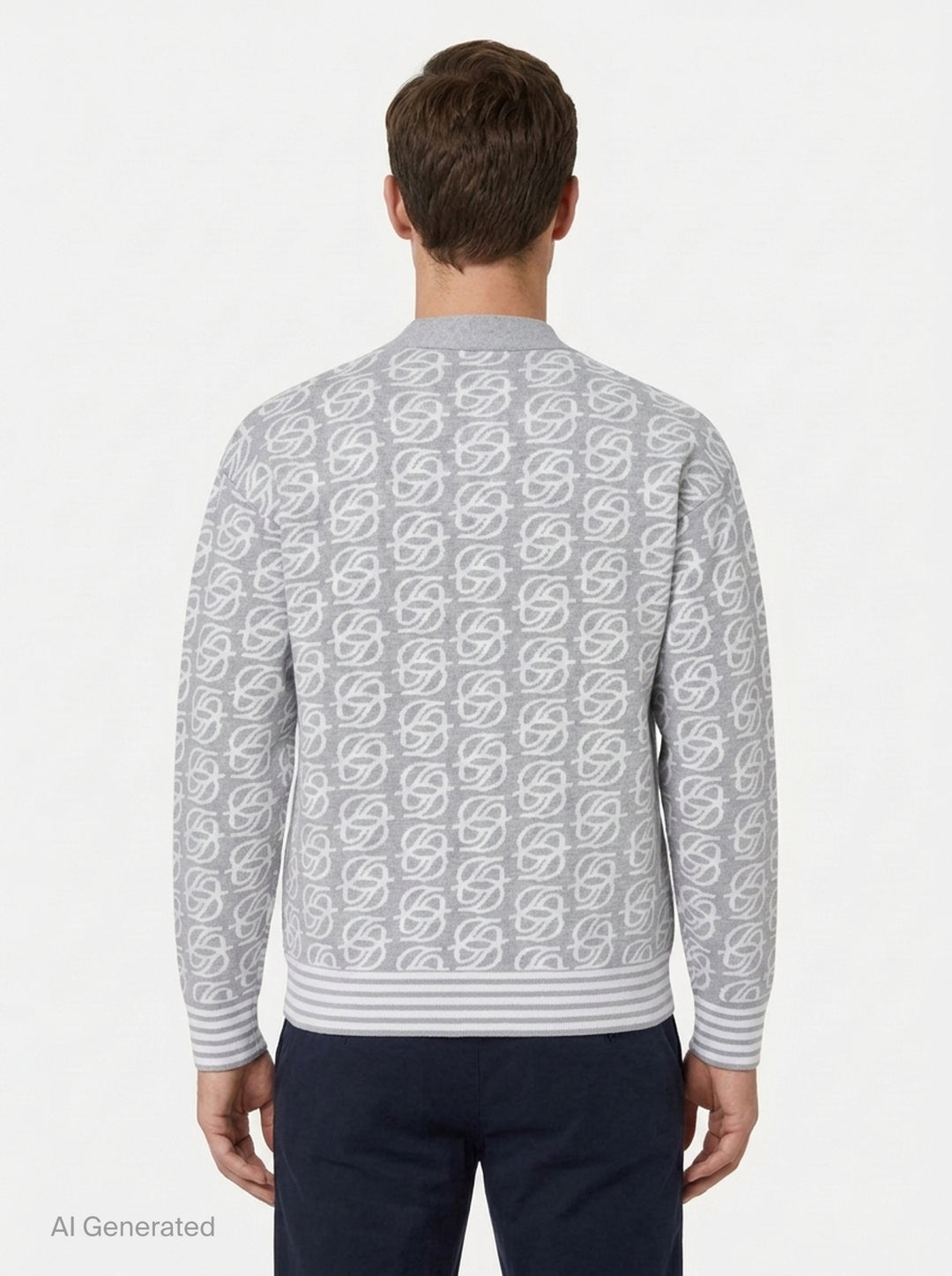 D Mirror Monogram Knit Cardigan | Drôle de Monsieur | Club21 - back