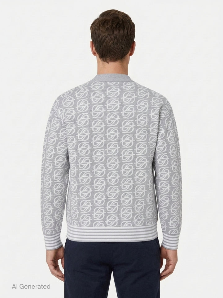 D Mirror Monogram Knit Cardigan | Drôle de Monsieur | Club21 - back