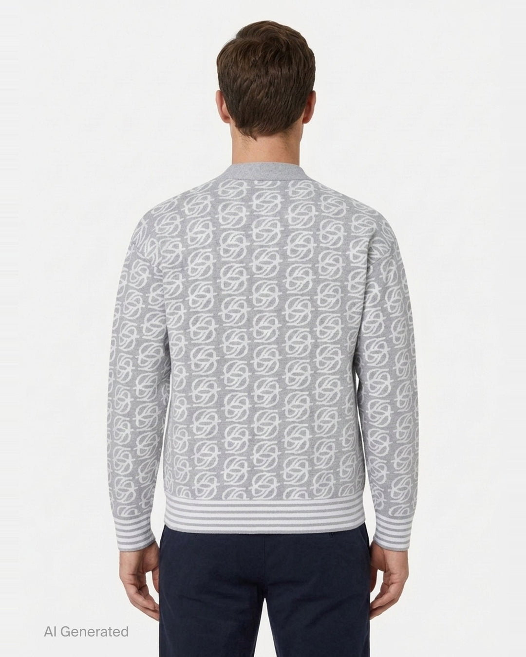 D Mirror Monogram Knit Cardigan | Drôle de Monsieur | Club21 - back