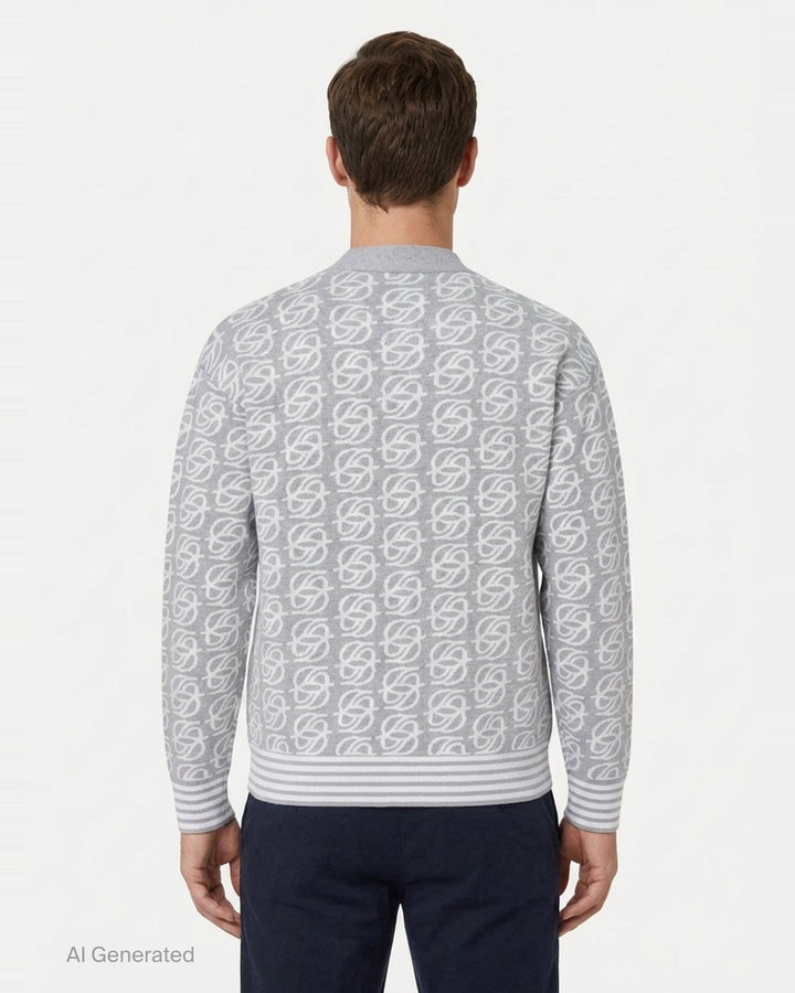 D Mirror Monogram Knit Cardigan | Drôle de Monsieur | Club21 - back