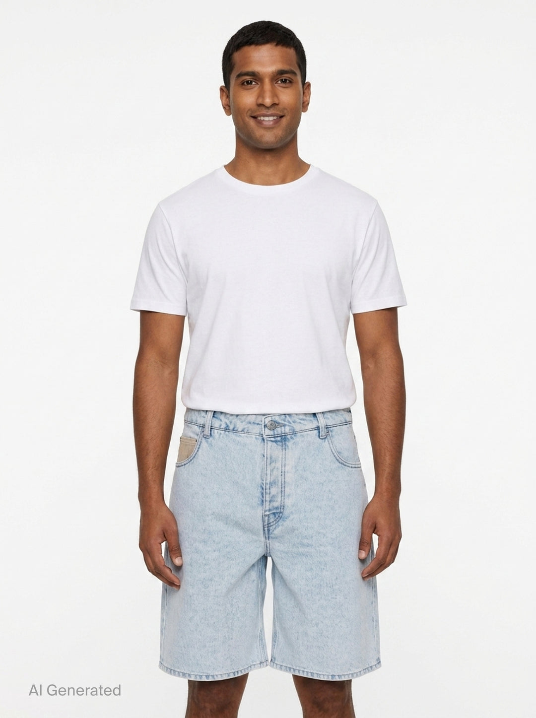 Light Wash Denim Shorts | Drôle de Monsieur | Club21 - front