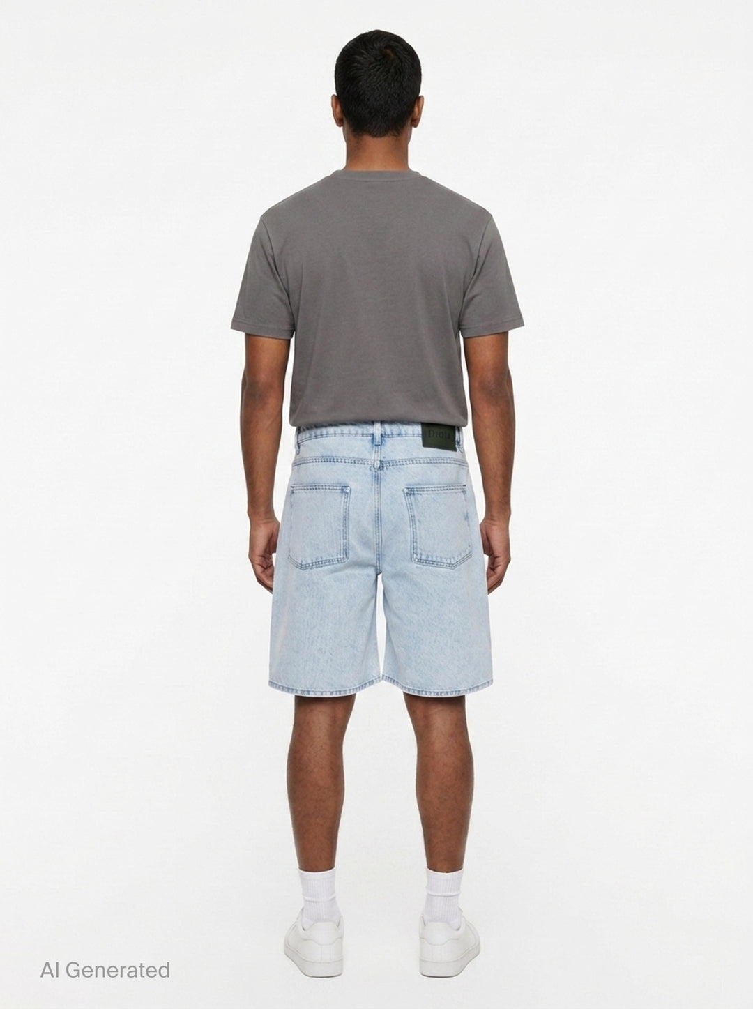 Light Wash Denim Shorts | Drôle de Monsieur | Club21 - back