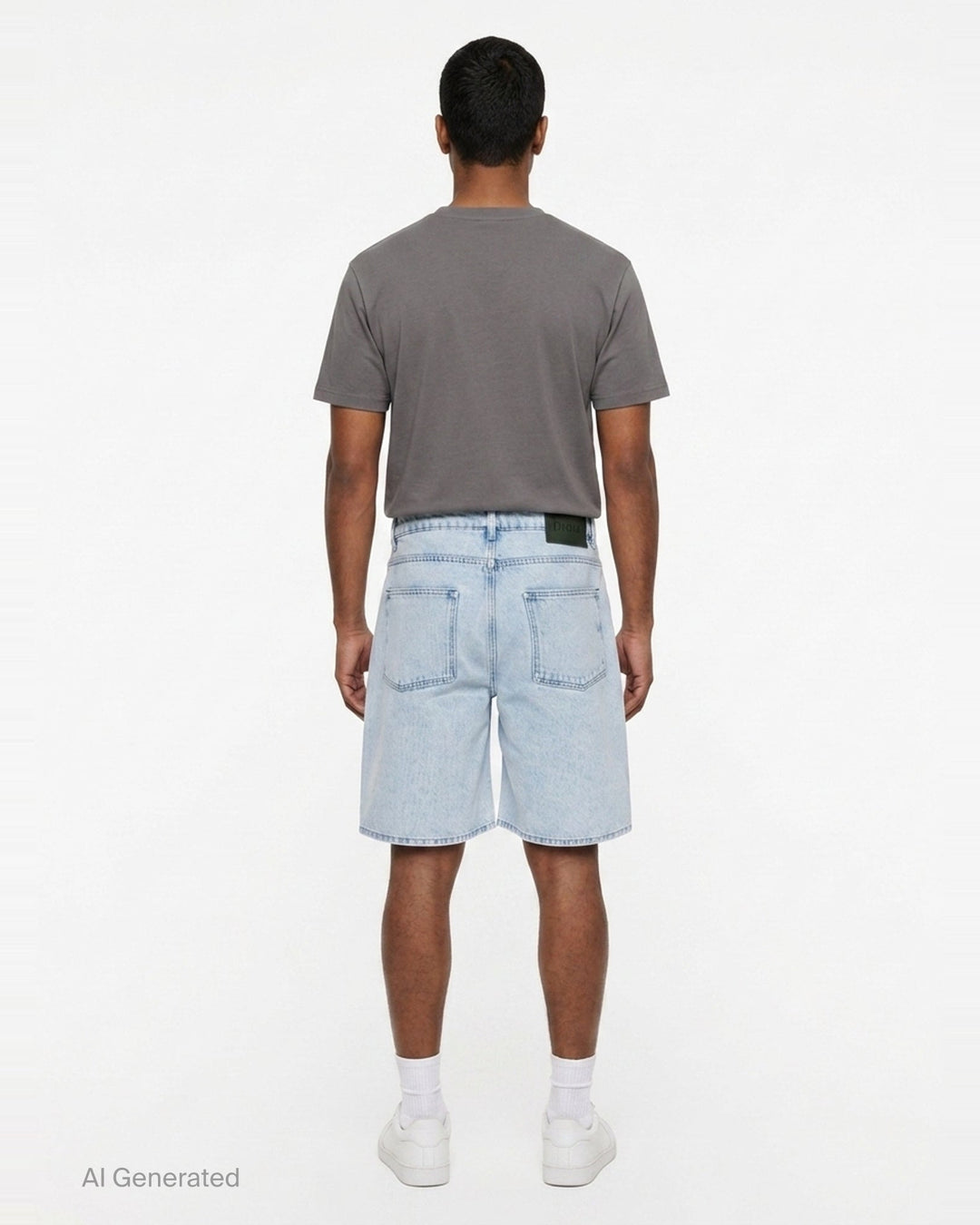 Light Wash Denim Shorts | Drôle de Monsieur | Club21 - back