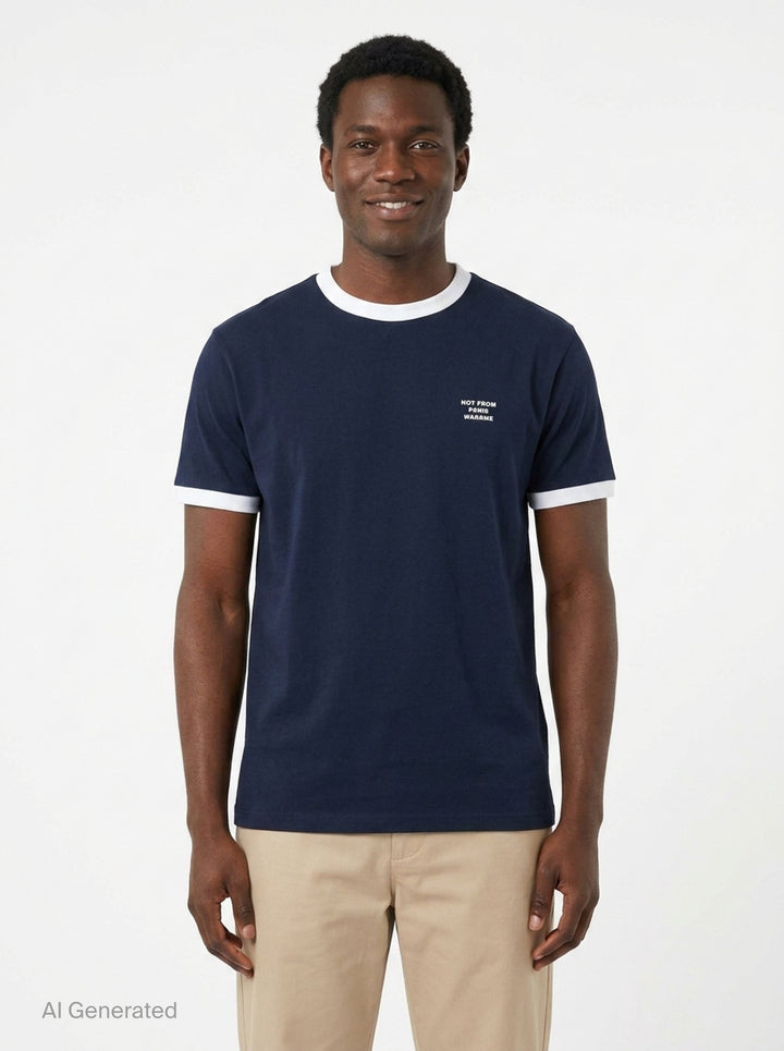 Not From Paris Slogan Ringer Tee | Drôle de Monsieur | Club21 - front
