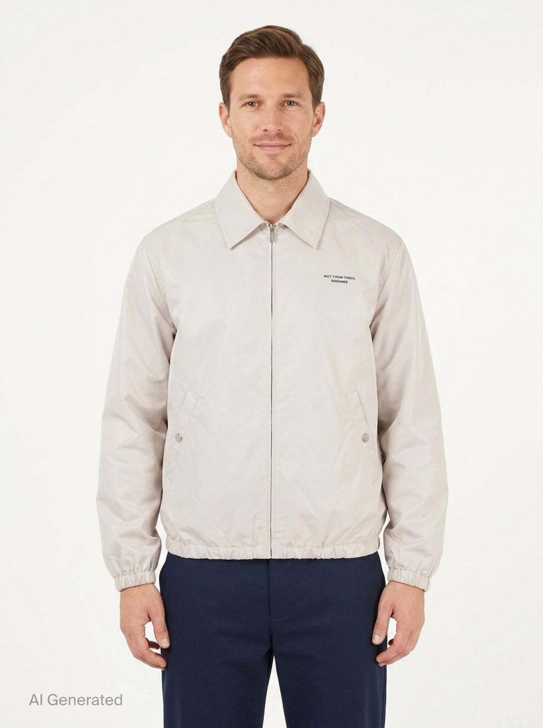 Slogan Nylon Blouson Jacket | Drôle de Monsieur | Club21 - front